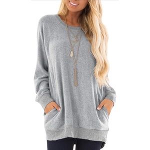 Very warm & cute gray sweater.